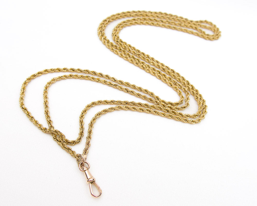 Victorian 15KT Gold Rope Chain
