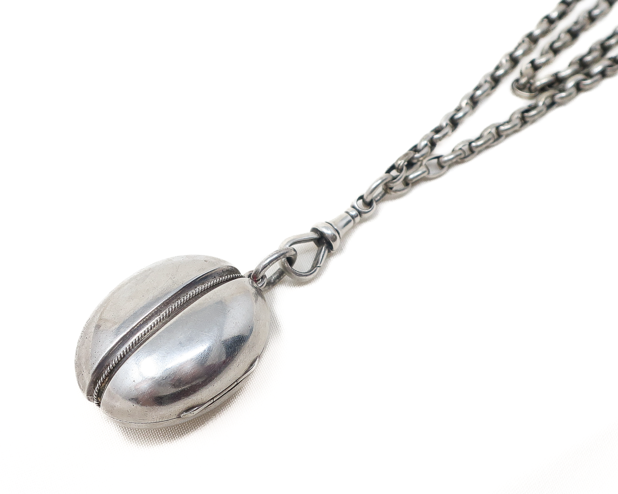 Victorian Silver Locket & Chain