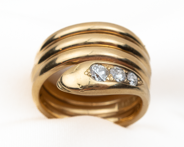 Art Deco English Diamond Snake Ring