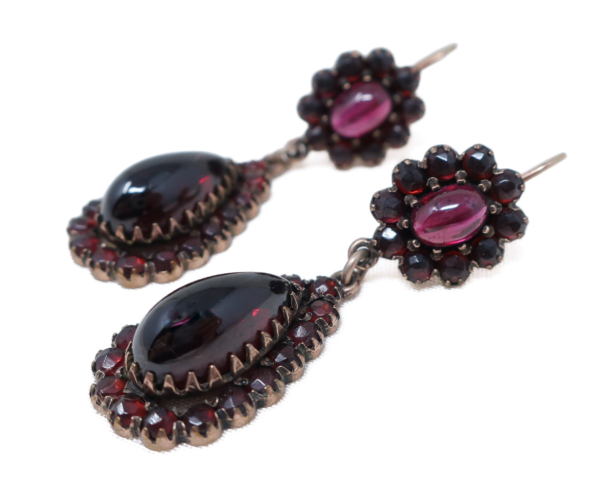 Victorian Garnet Cabochon Earrings