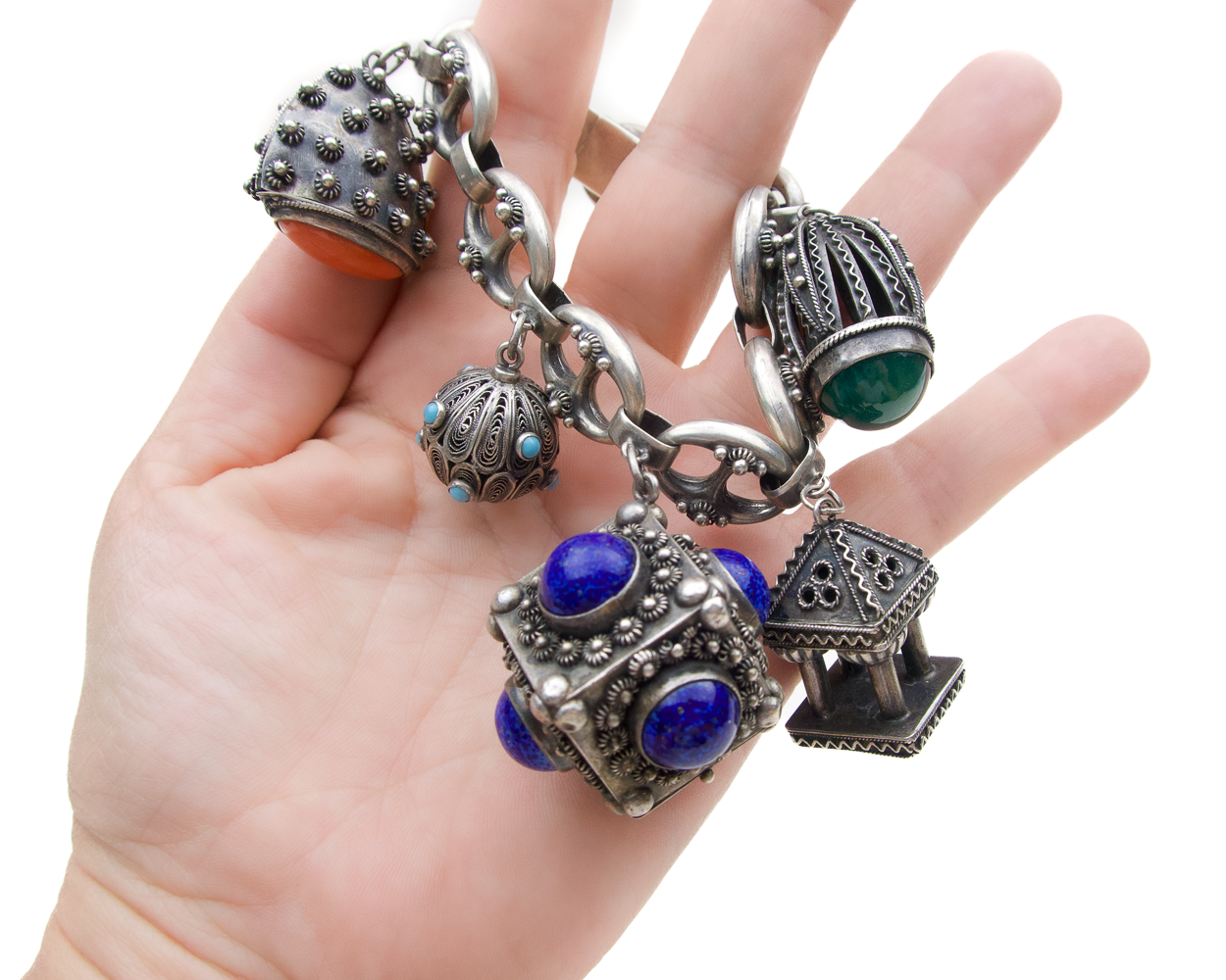 Late-Midcentury Silver Charm Bracelet