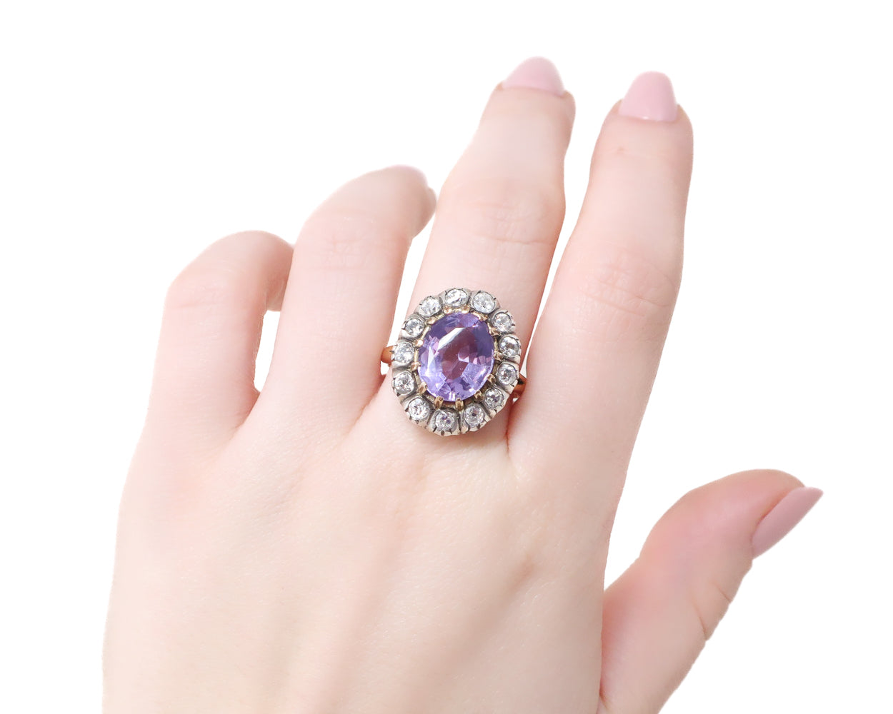 Russian Amethyst and Diamond Ring