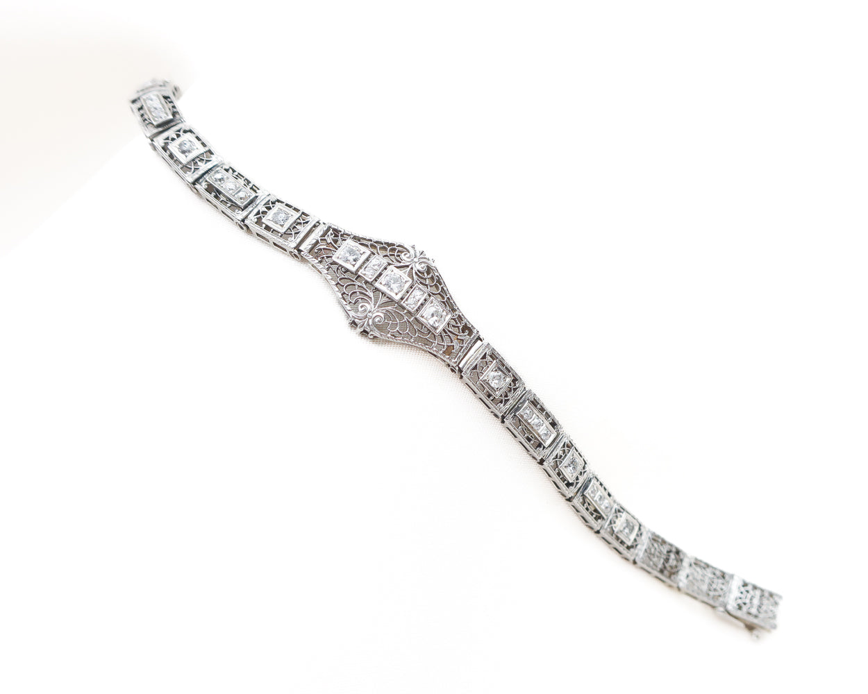 Art Deco Filigree Diamond Bracelet