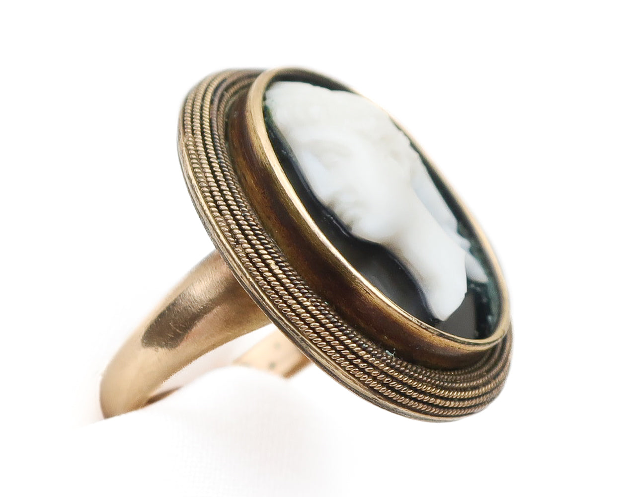 Victorian Onyx Cameo Ring