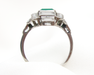 Midcentury North-South Diamond & Emerald Ring