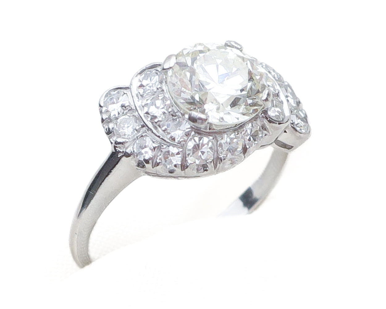 Art Deco Diamond Swirl Ring