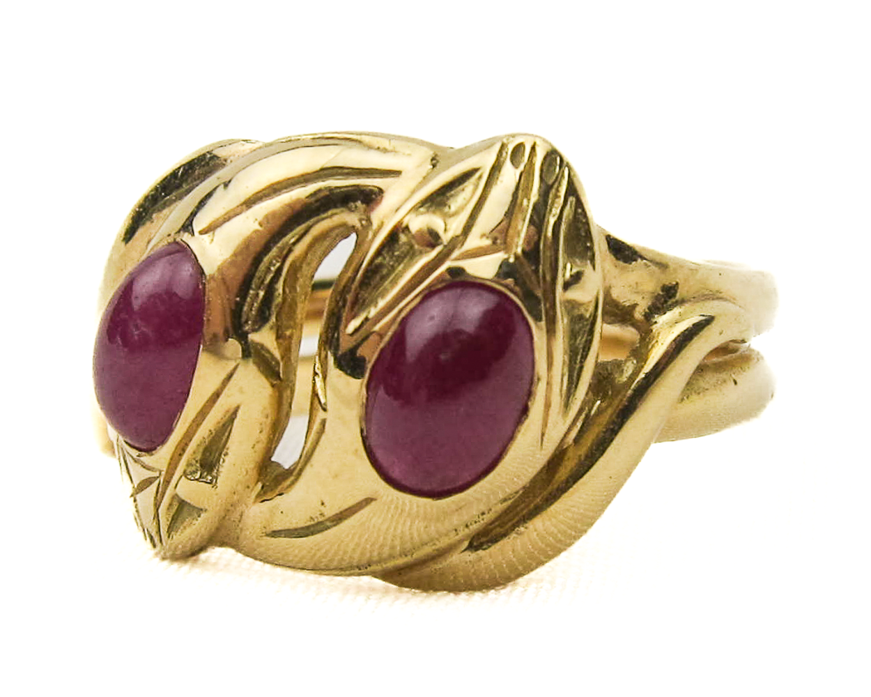 Victorian French Ruby Cabochon Snake Ring
