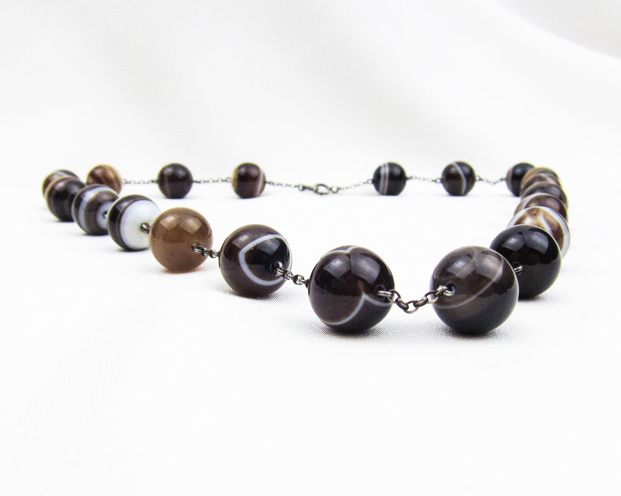 Circa 1890 Banded Agate Necklace