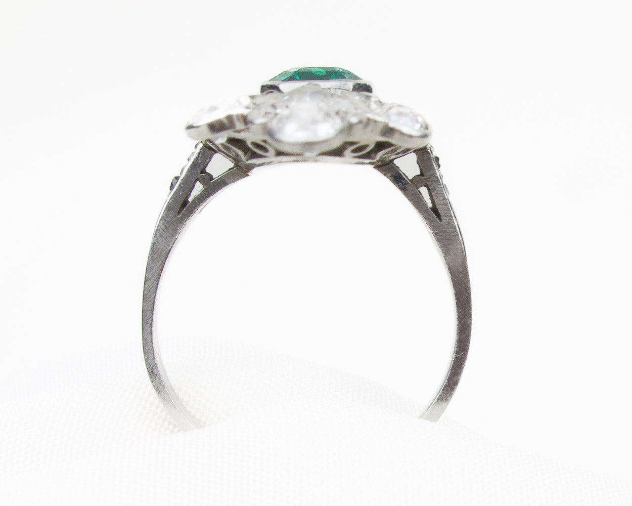 Edwardian French Emerald & Diamond Ring
