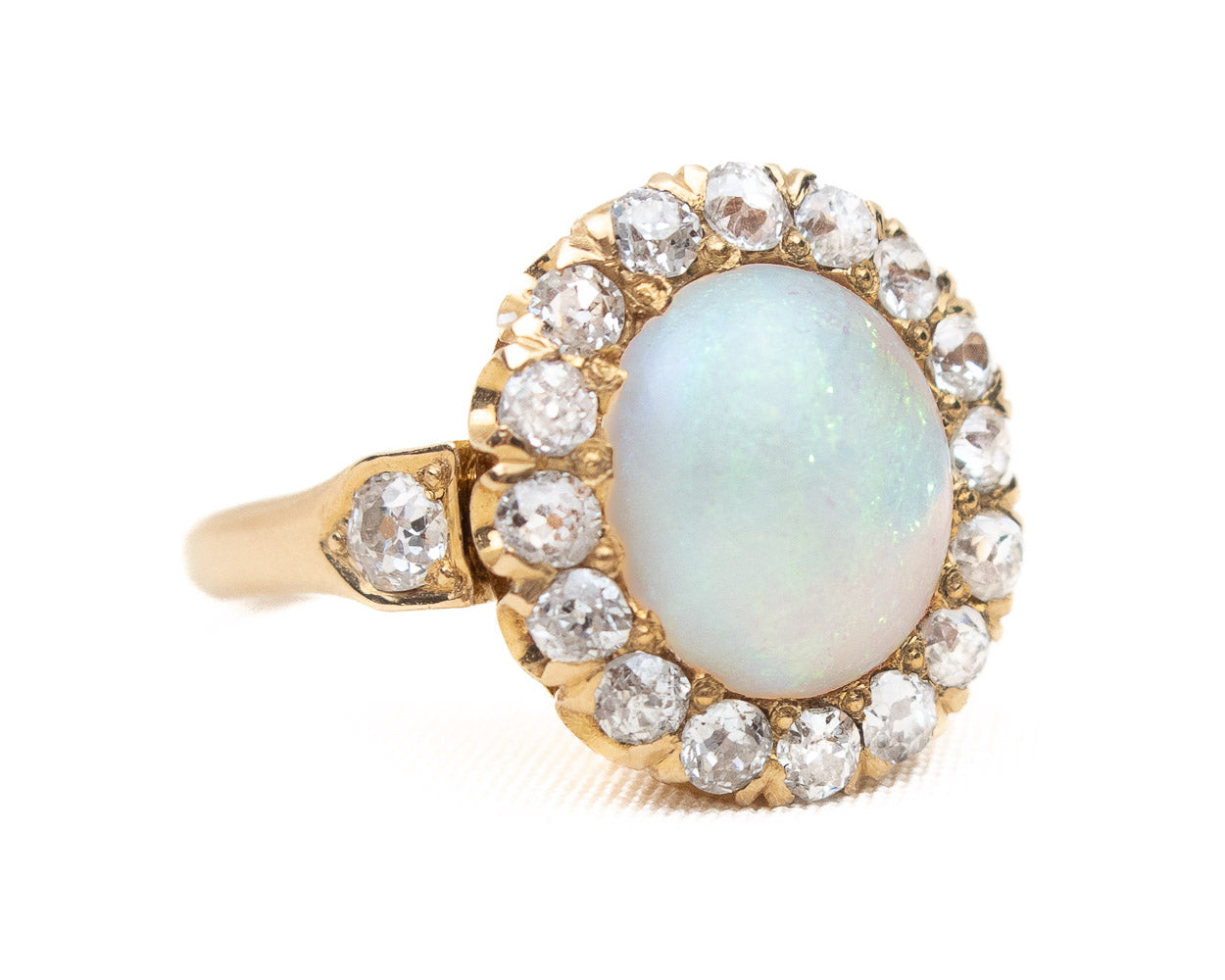 Victorian Opal & Diamond Halo Ring