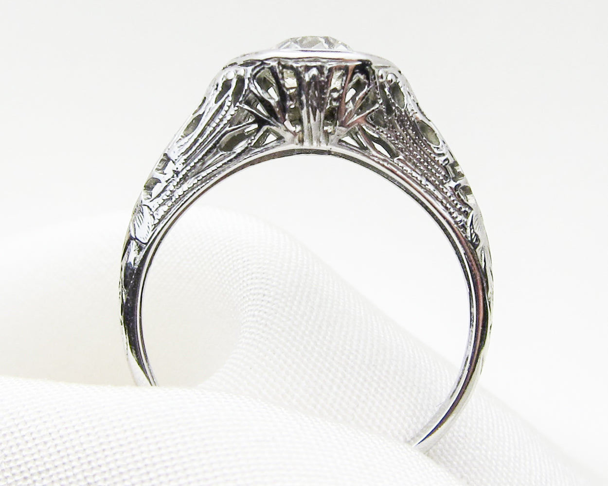 Deco Filigree Engagement Ring