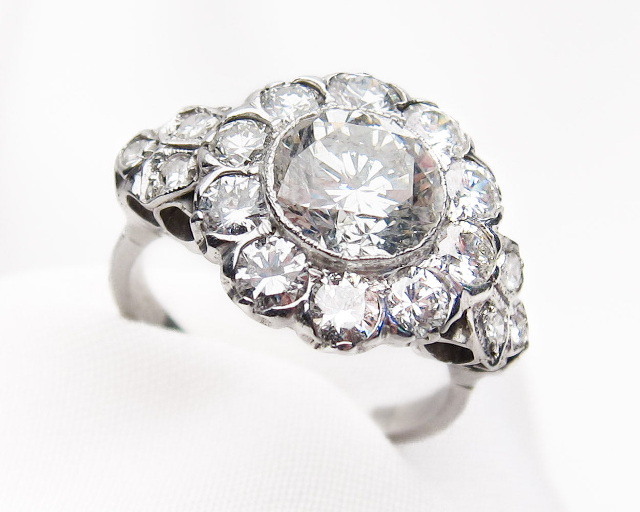 Art Deco 18KT Gold Diamond Halo Ring