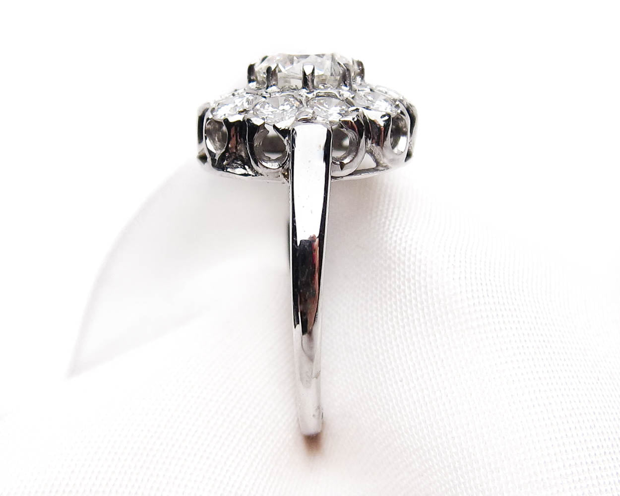 Midcentury Diamond Cluster Engagement Ring