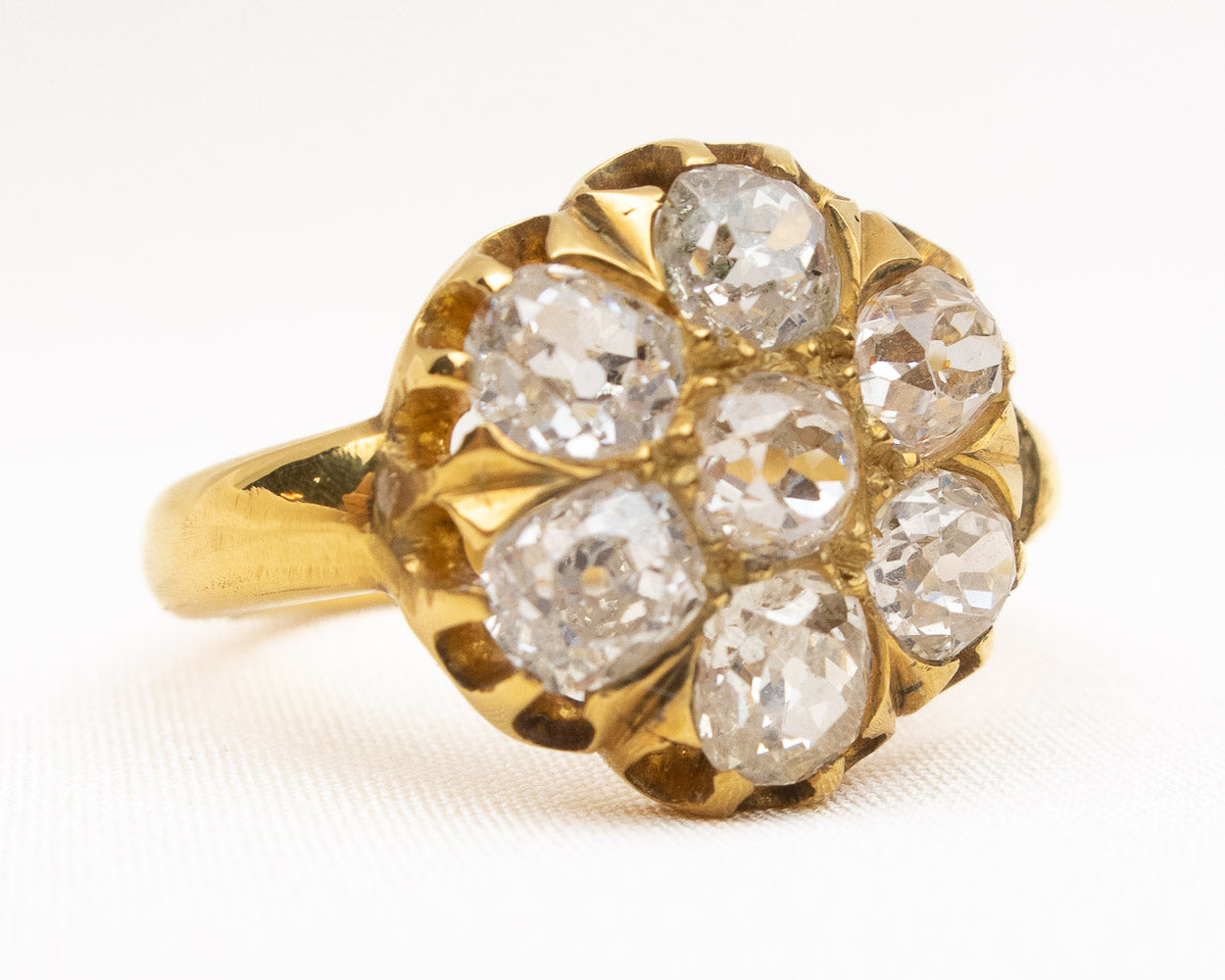 Victorian 18KT Diamond Cluster Ring