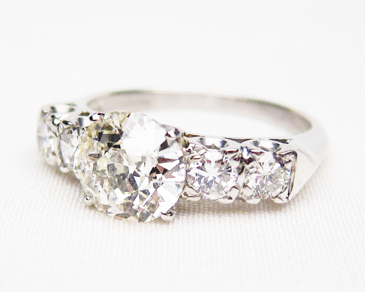 Midcentury Diamond & Platinum Engagement Ring