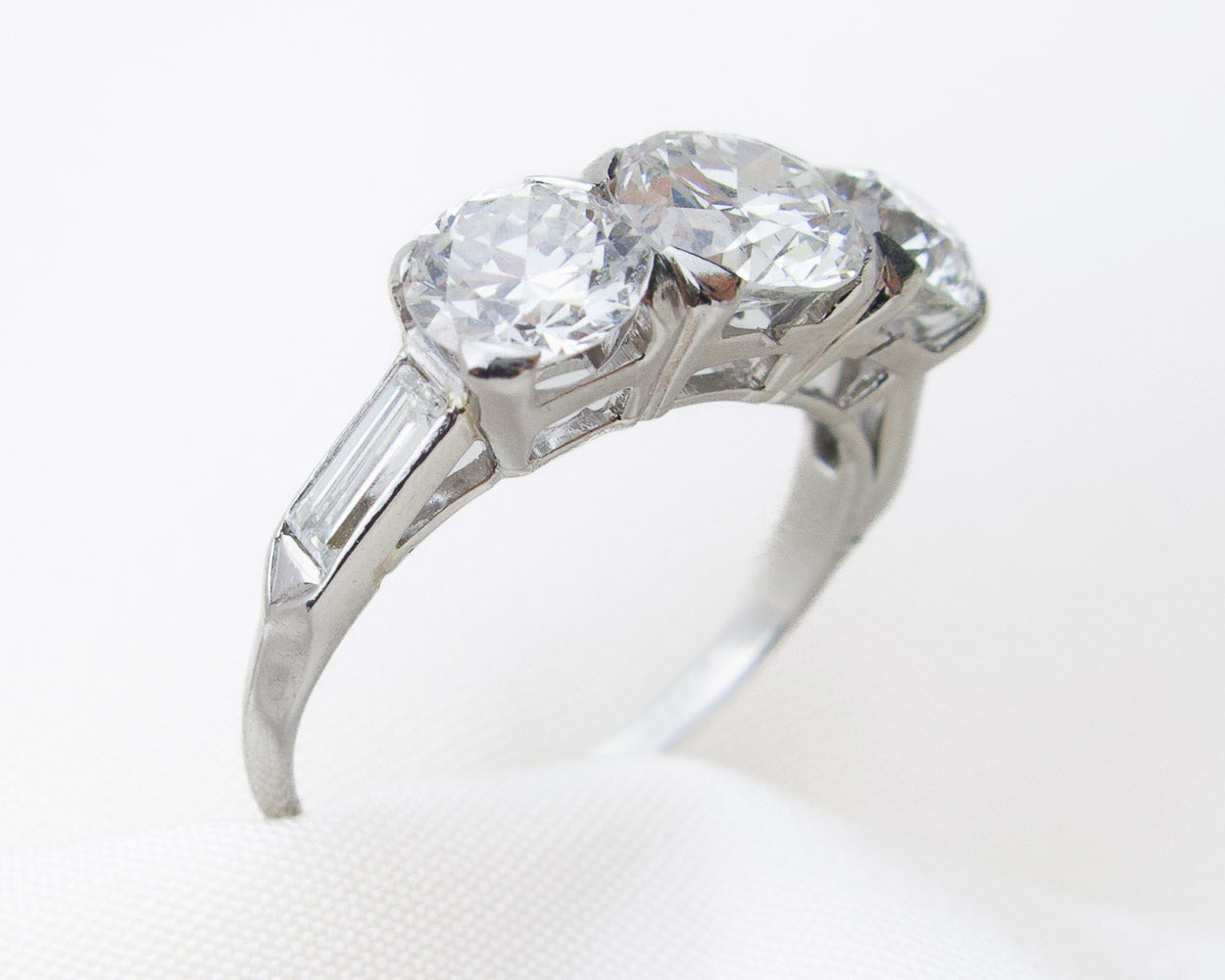 Midcentury 3-Stone Diamond Ring