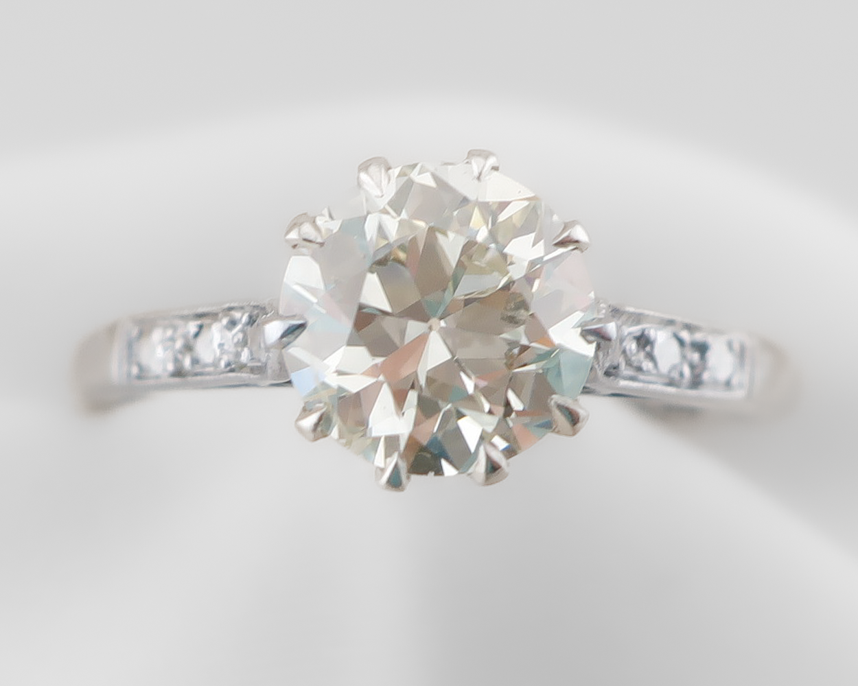 Midcentury 1.77-Carat Diamond Engagement Ring