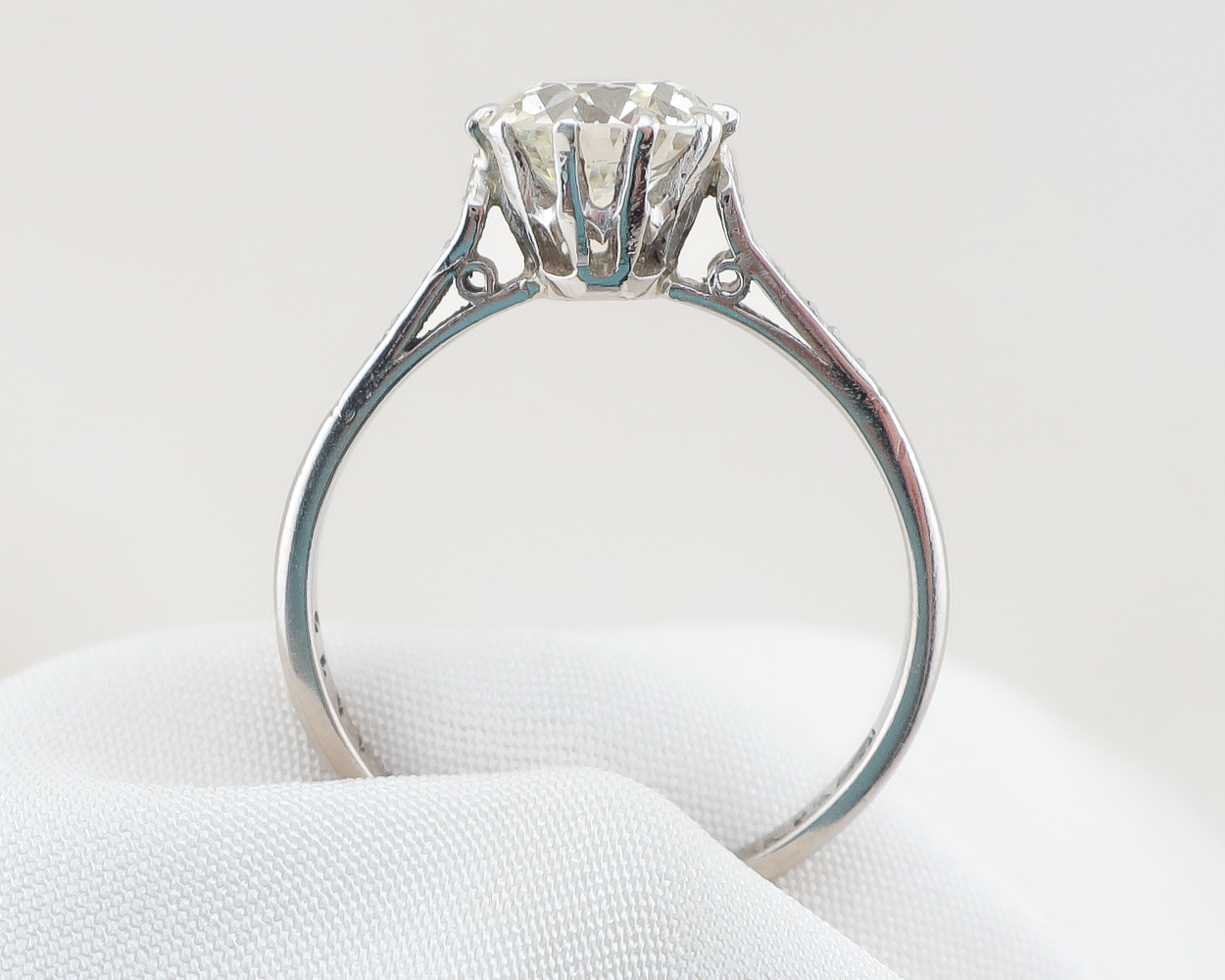 Midcentury 1.77-Carat Diamond Engagement Ring