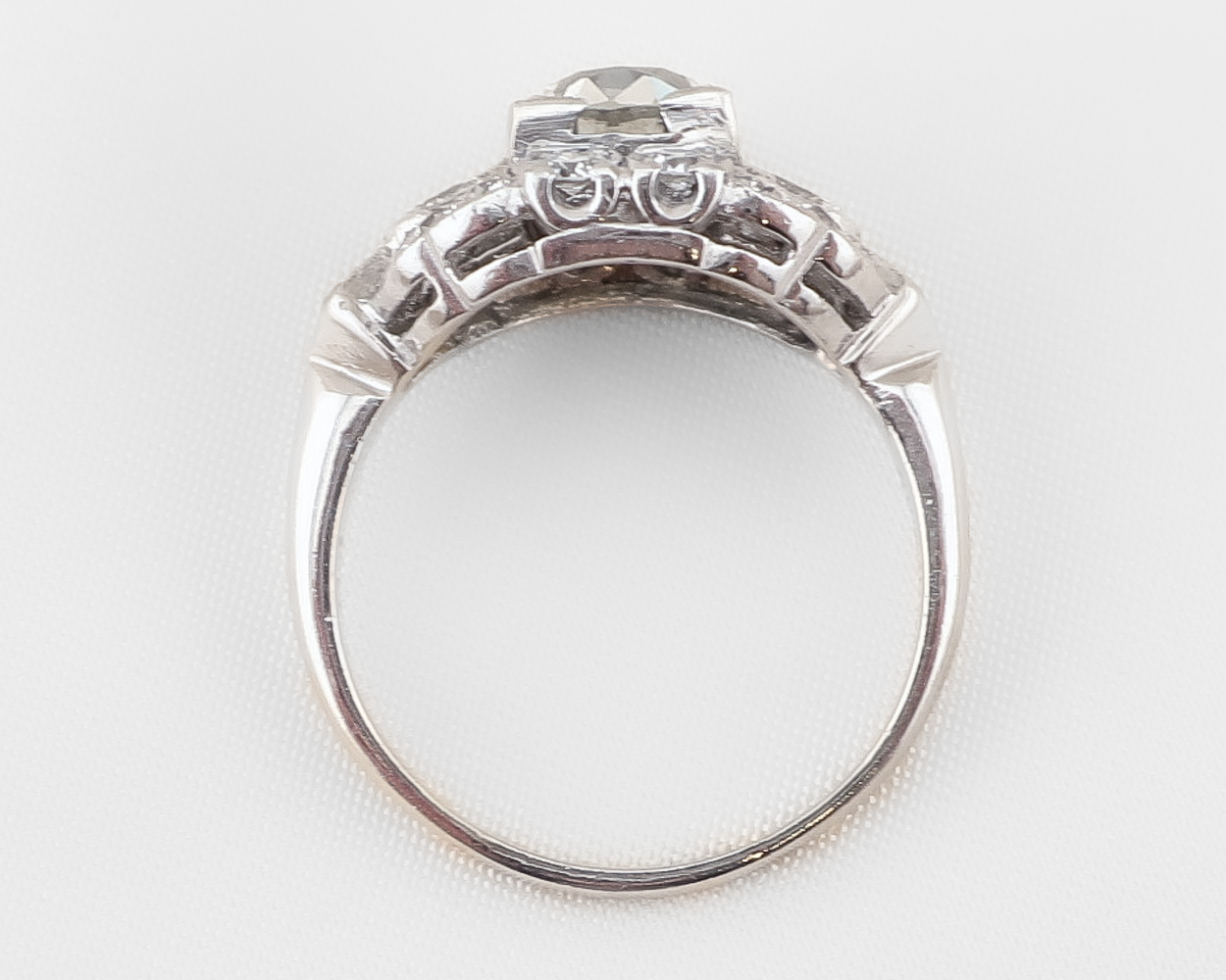 Art Deco Fancy Platinum Diamond Ring