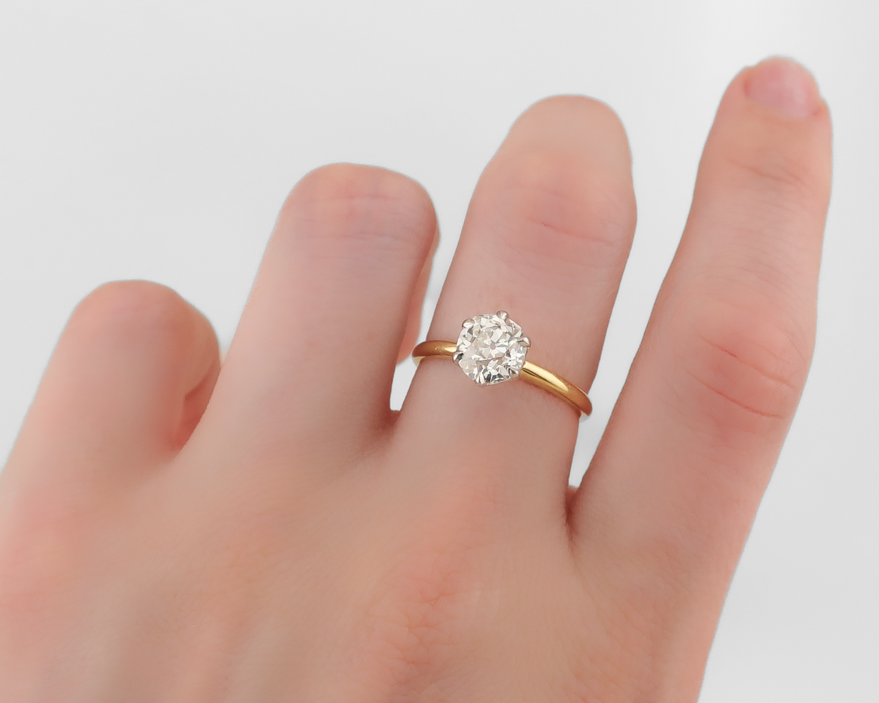 Art Deco 1.52-Carat Gold Diamond Solitaire