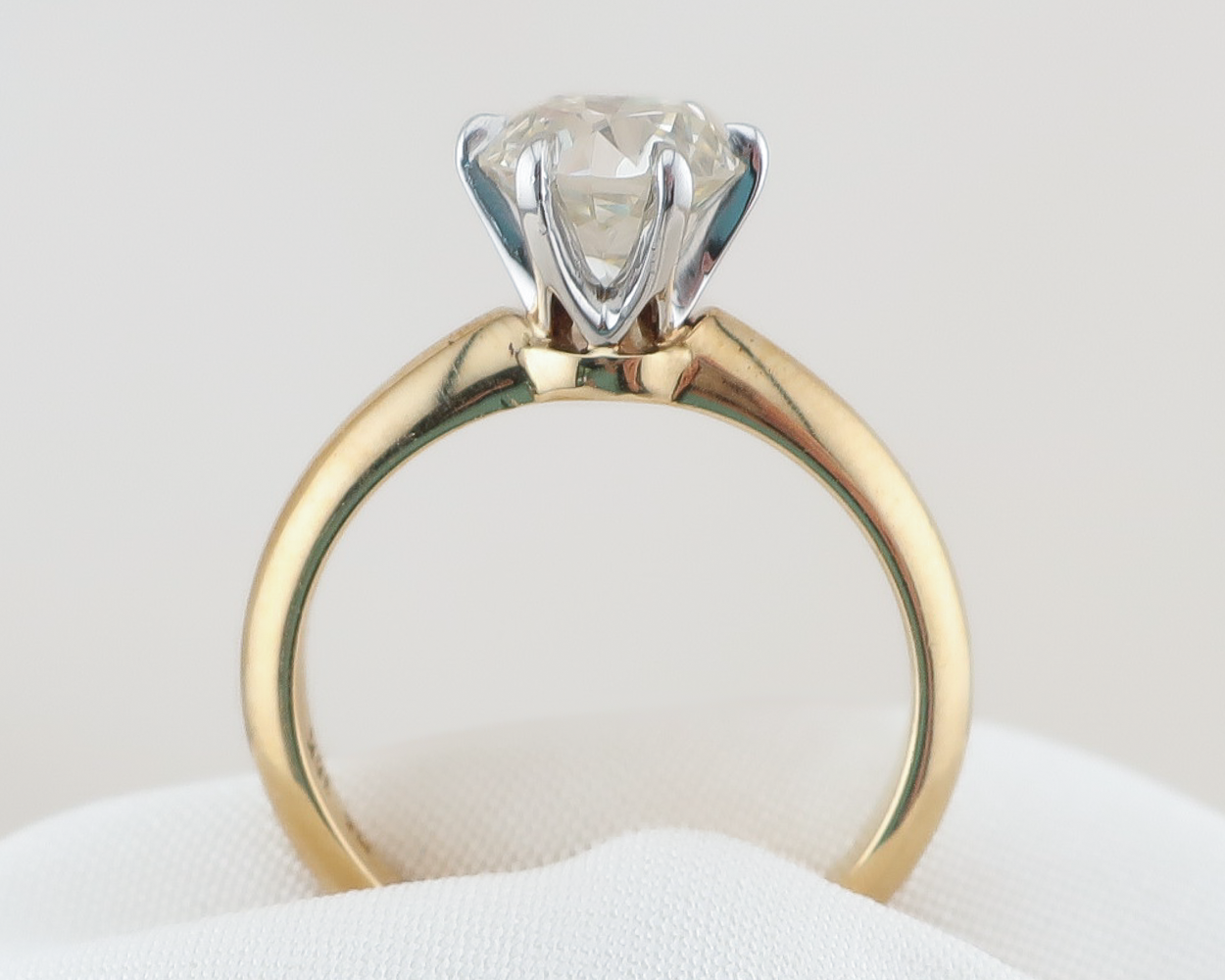 Midcentury 1.57-Carat Diamond Solitaire