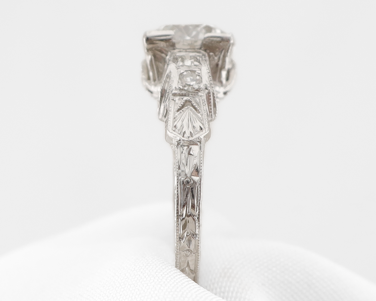 Art Deco Old European-Cut Diamond Engagement Ring