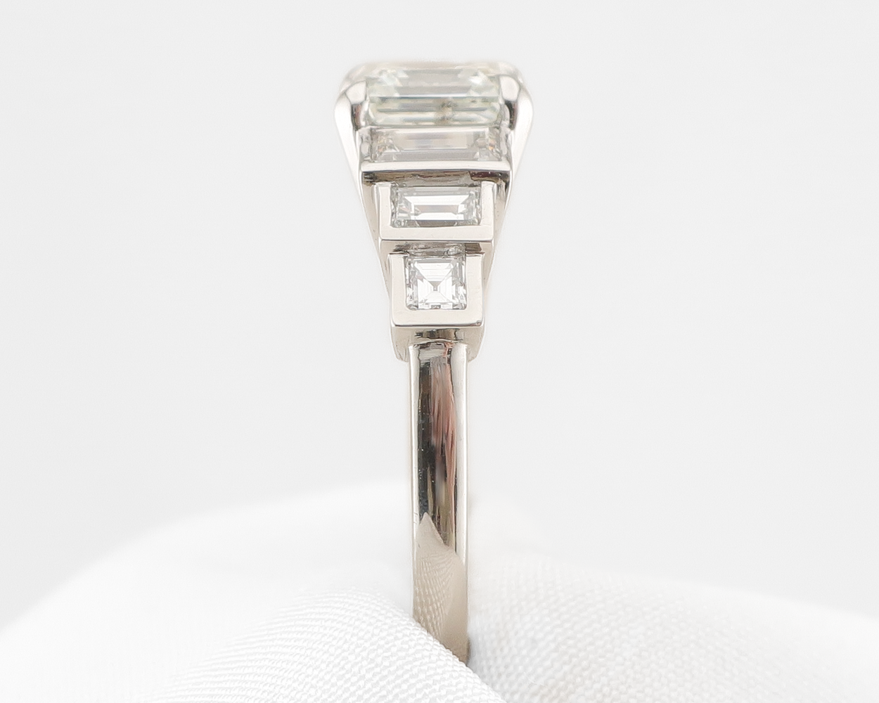 1950s Emerald-Cut Diamond Ring with Baguettes