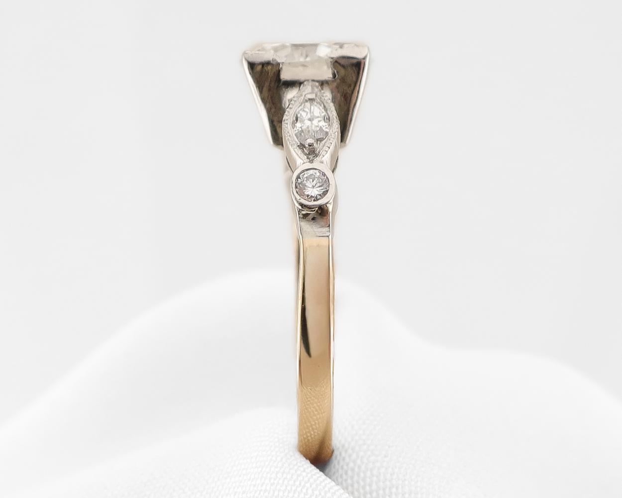Retro-Era Gold & Platinum Diamond Ring