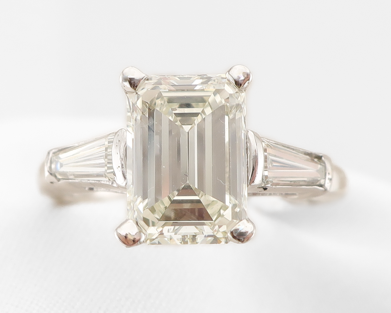 Midcentury 1.95-Carat Emerald-Cut Diamond Ring