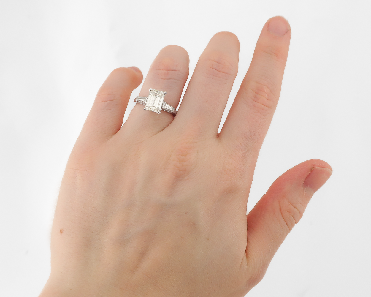 Midcentury 1.95-Carat Emerald-Cut Diamond Ring