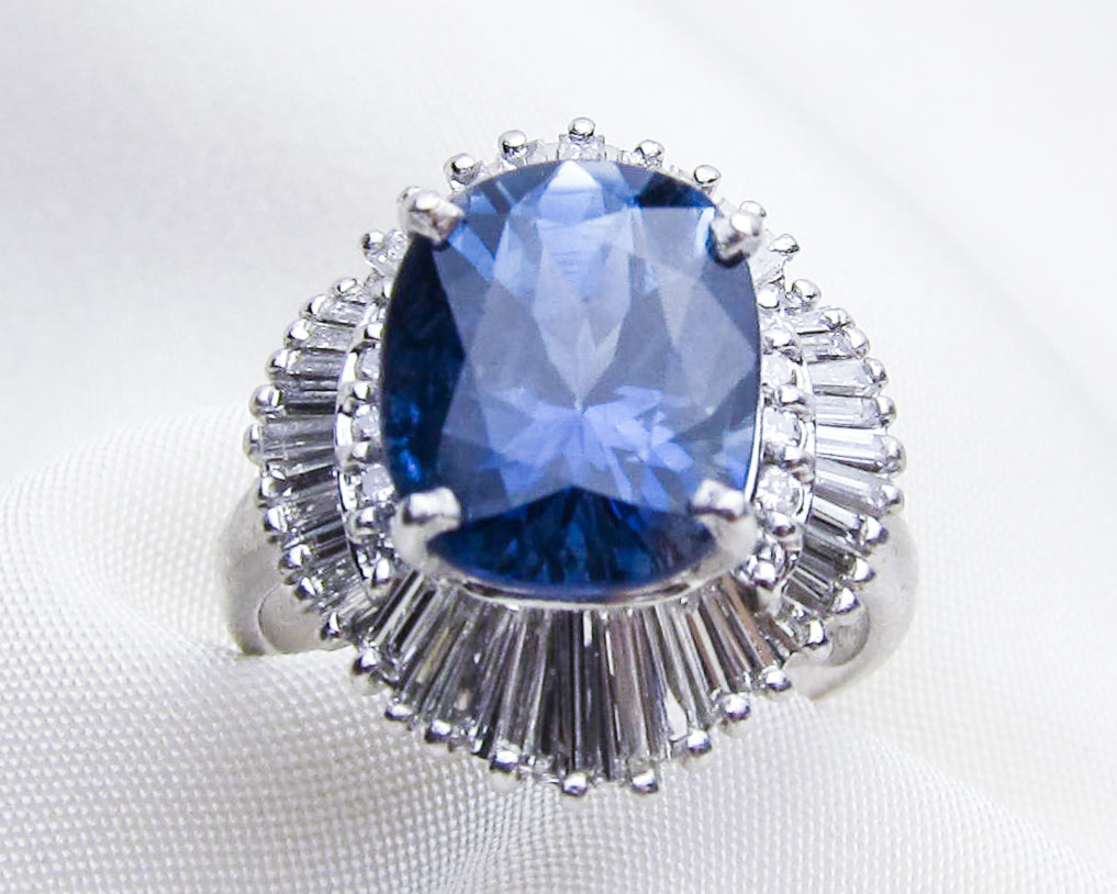 Midcentury 5.85-Carat Sapphire Ballerina Skirt Ring