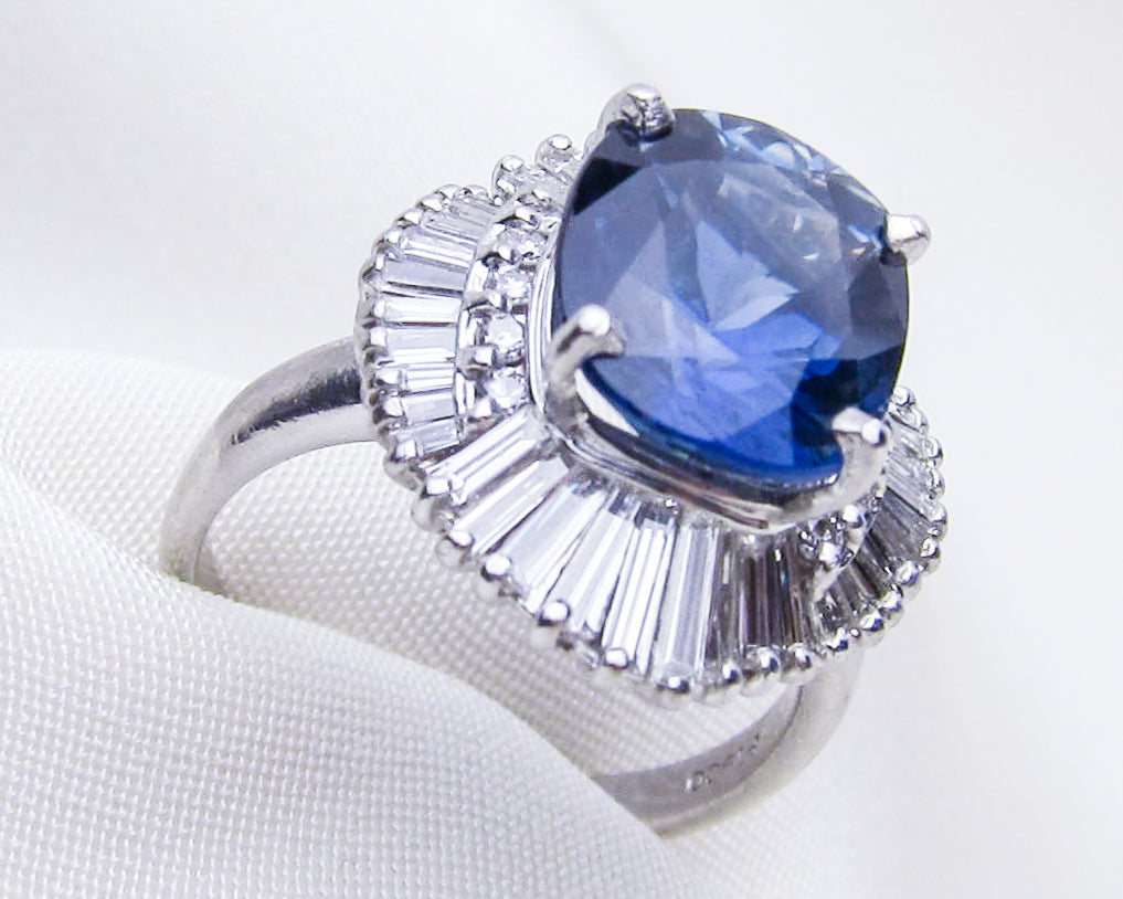 Midcentury 5.85-Carat Sapphire Ballerina Skirt Ring