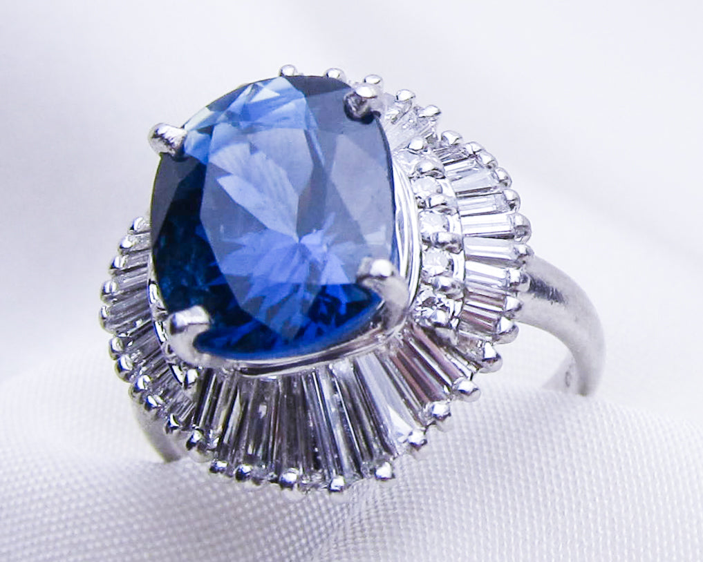 Midcentury 5.85-Carat Sapphire Ballerina Skirt Ring