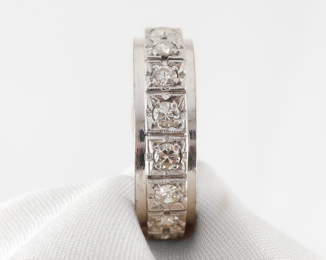 Midcentury Platinum Diamond Eternity Band