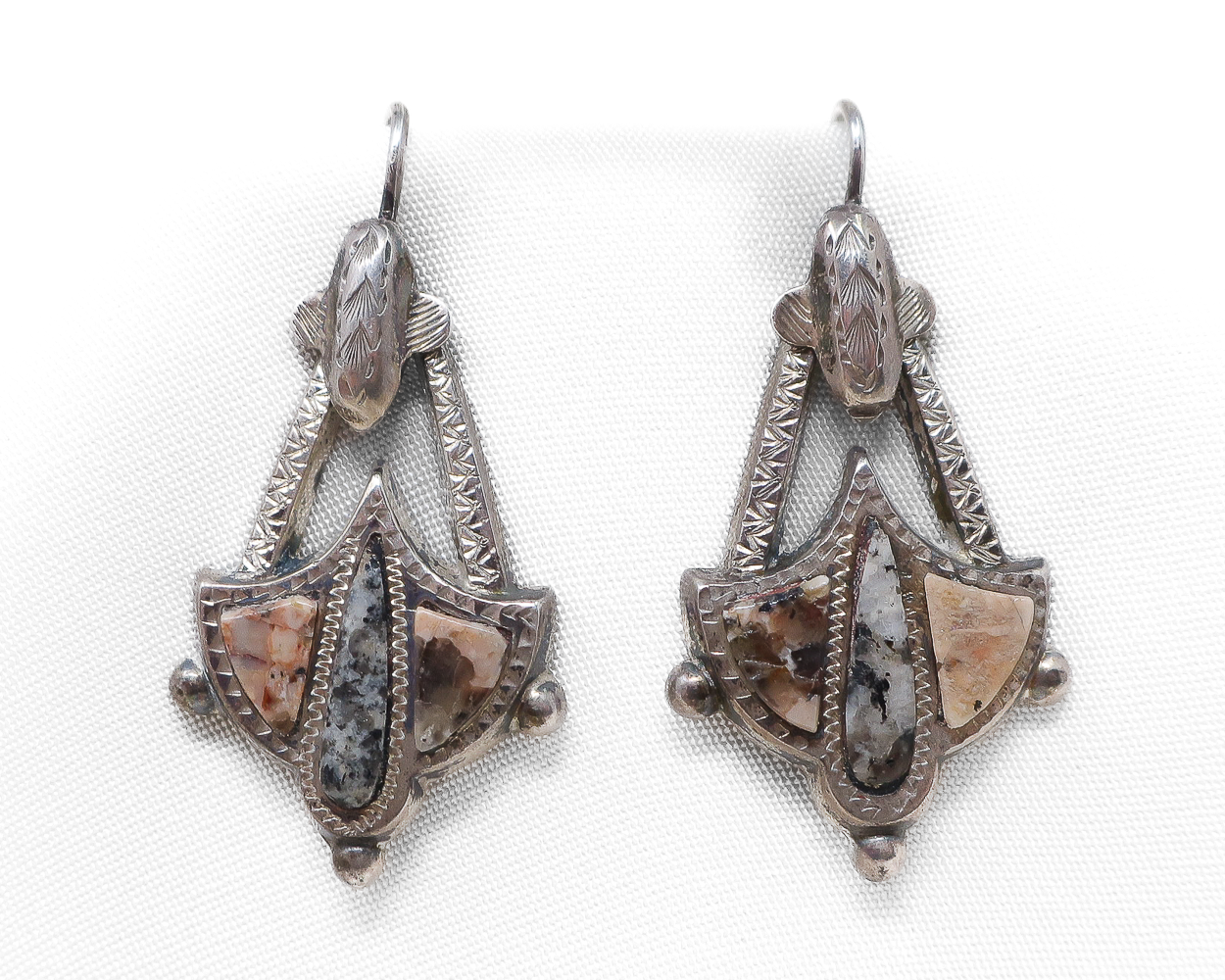 Victorian Scottish Granite Earrings