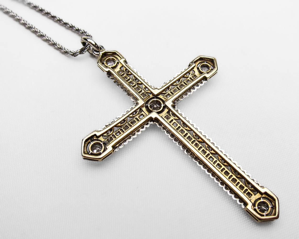 Art Deco Diamond Filigree Cross