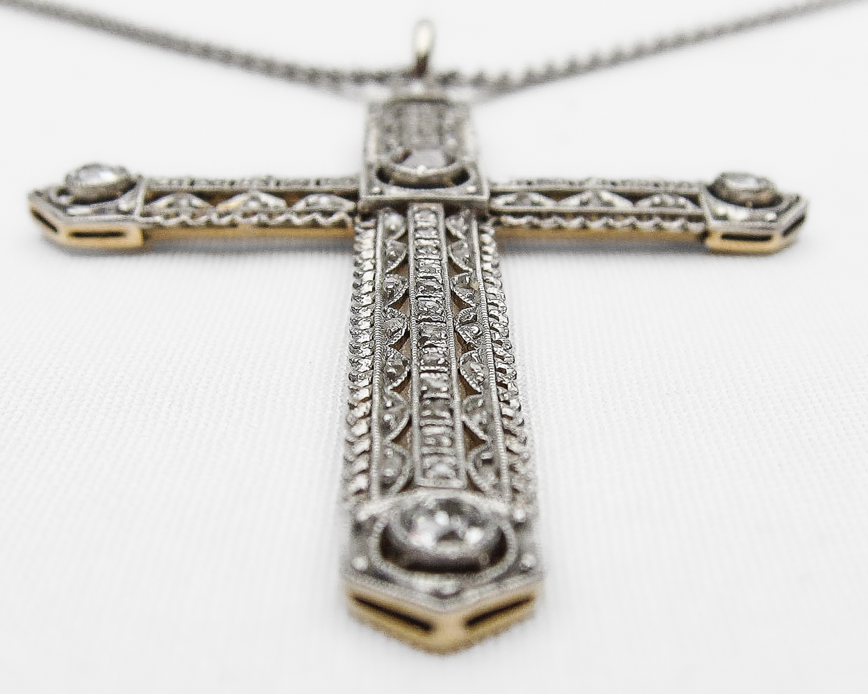 Art Deco Diamond Filigree Cross