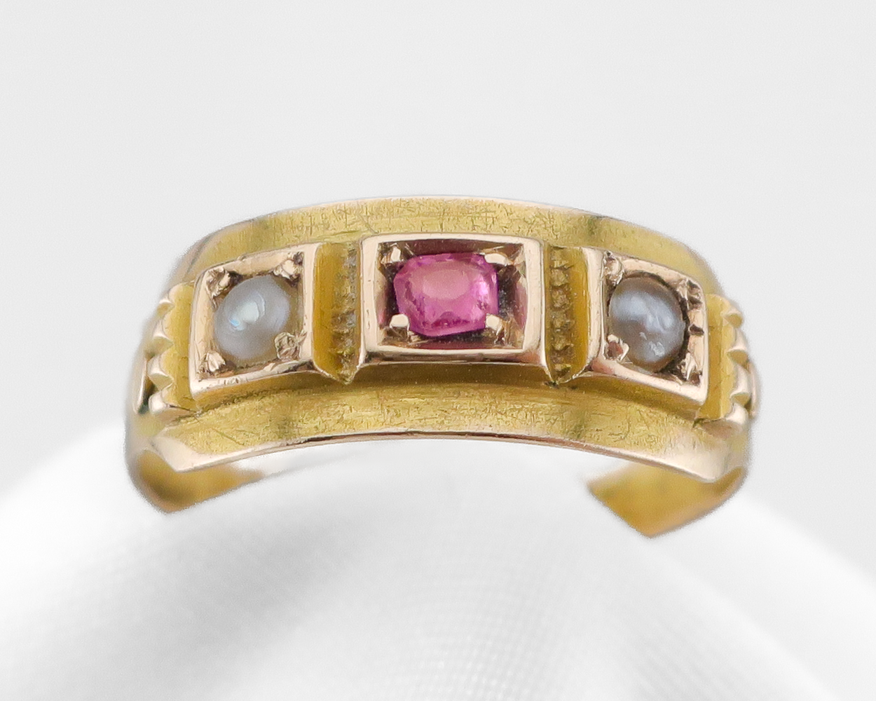 Victorian Pearl & Ruby Ring