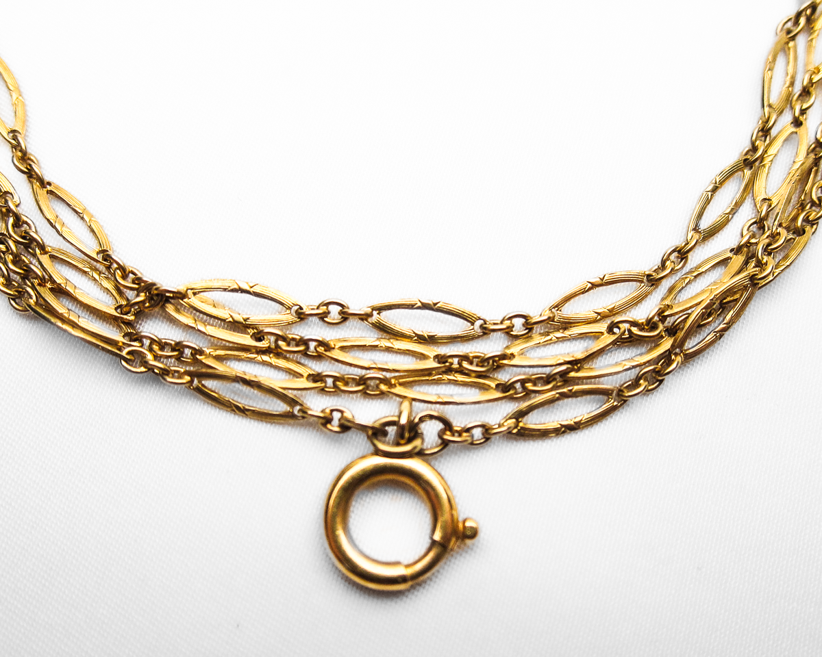 Victorian 18KT Gold French Chain | Ornate French Gold Chain — Isadoras ...
