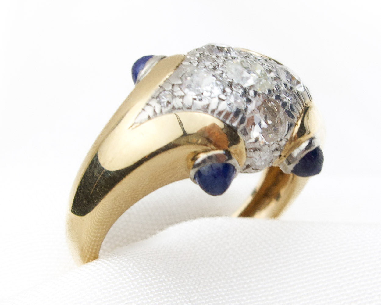 Midcentury Diamond & Sapphire Ring