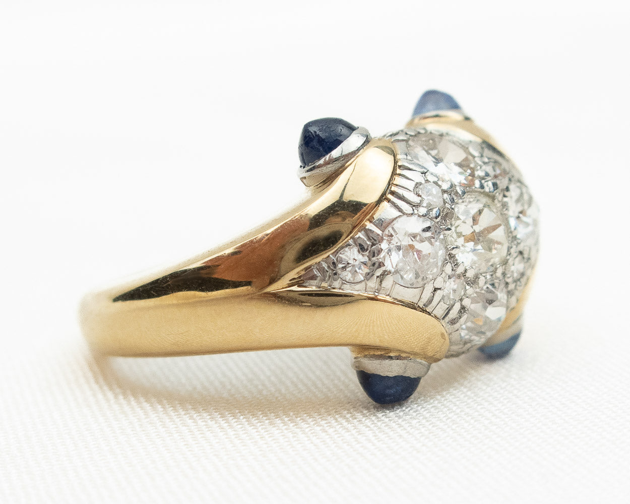 Midcentury Diamond & Sapphire Ring