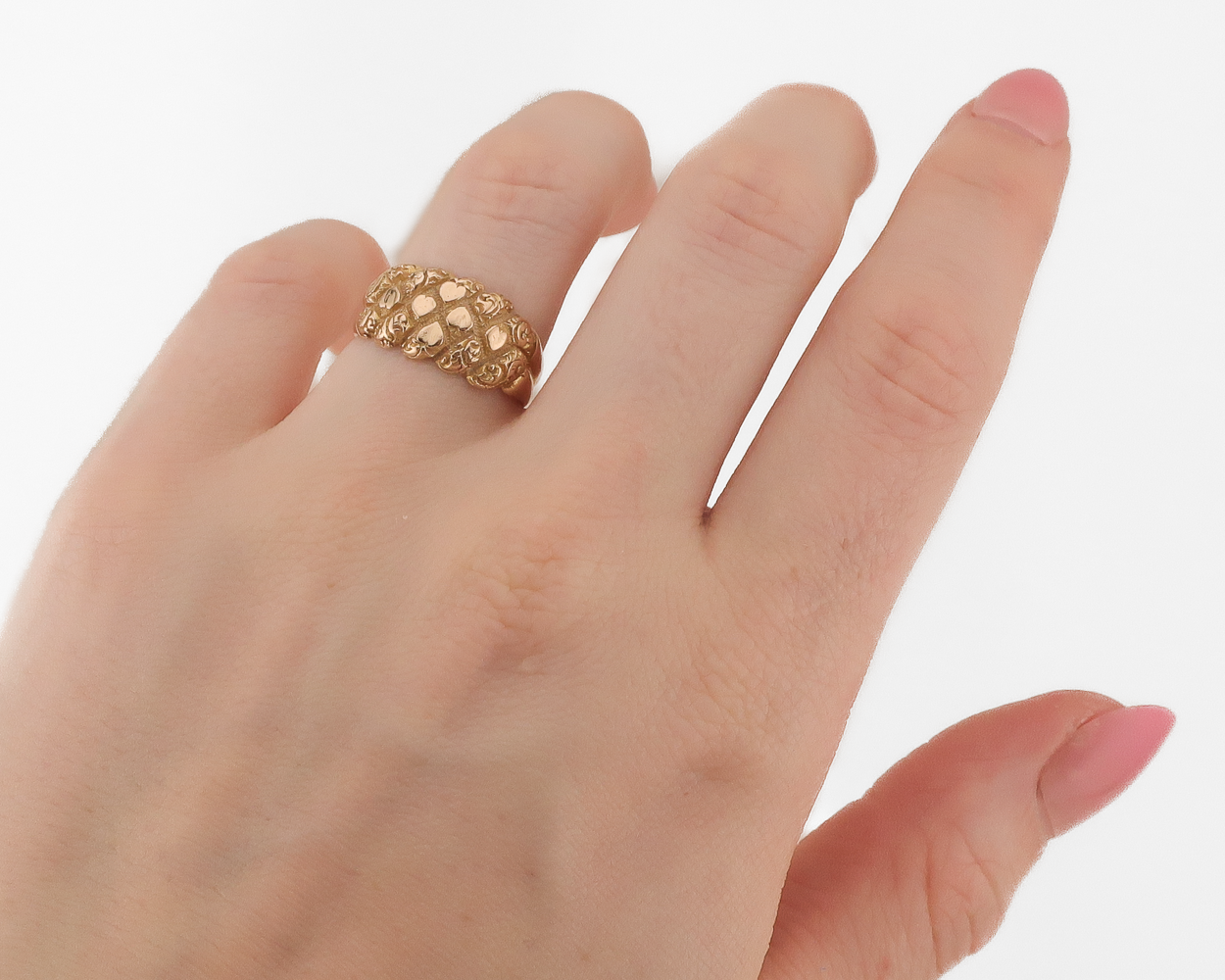 Victorian Keeper Ring with Heart Motif