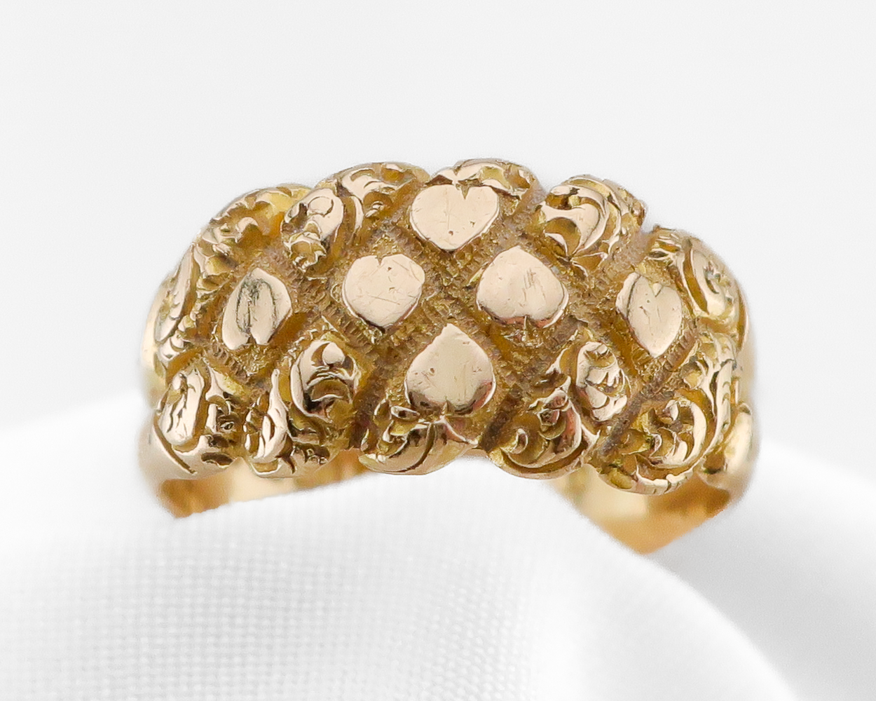 Victorian Keeper Ring with Heart Motif
