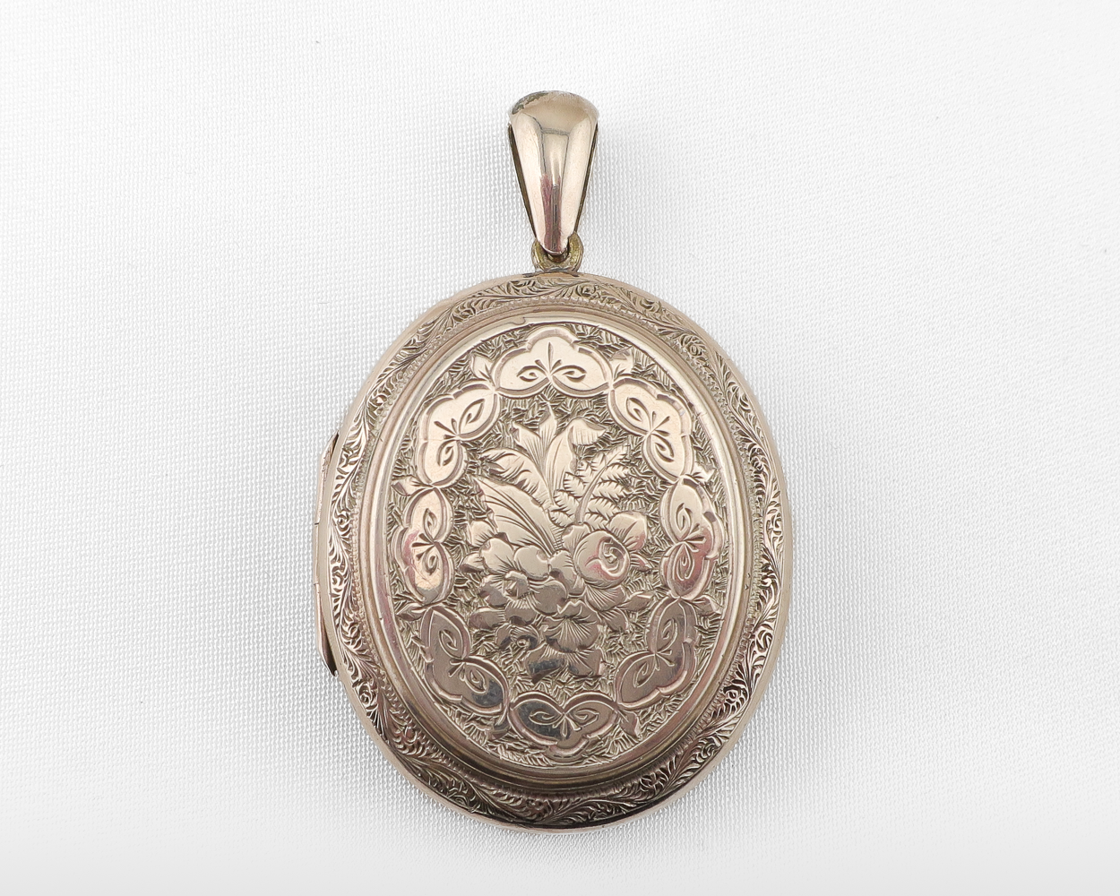 Victorian 9KT Engraved Floral Locket