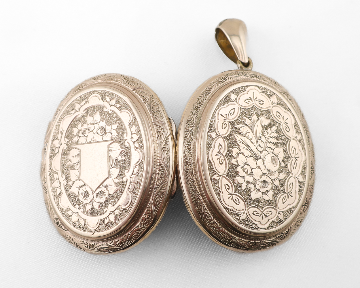 Victorian 9KT Engraved Floral Locket