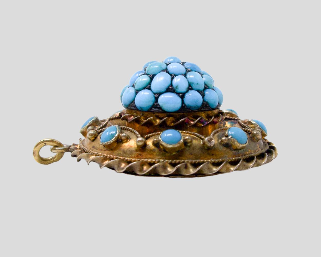 Victorian Turquoise Etruscan Revival Locket