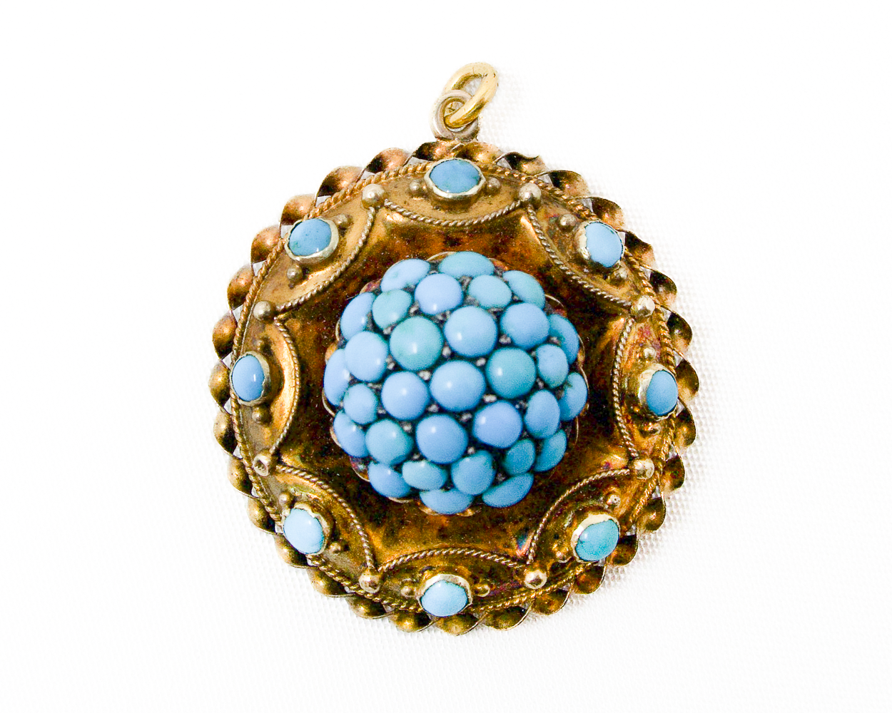 Victorian Turquoise Etruscan Revival Locket