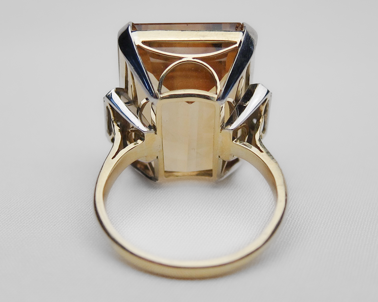 Retro-Era Citrine & Diamond Dinner Ring