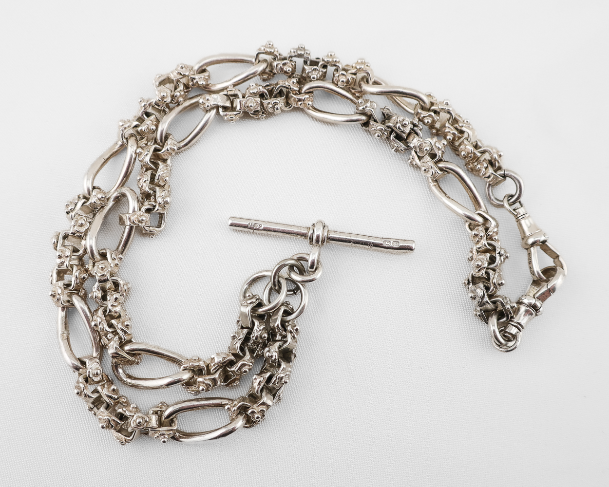 Victorian Silver Fancy Link Watch Chain