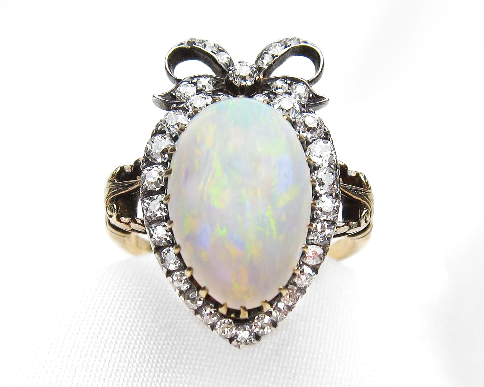 Victorian Opal & Diamond Bow Ring